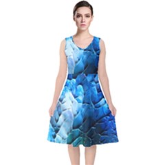 Petals V-neck Midi Sleeveless Dress  by WILLBIRDWELL