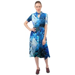 Petals Keyhole Neckline Chiffon Dress