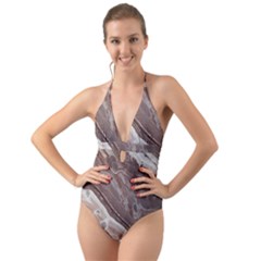 Mud Halter Cut-out One Piece Swimsuit by WILLBIRDWELL