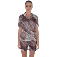 Mud Satin Short Sleeve Pyjamas Set by WILLBIRDWELL