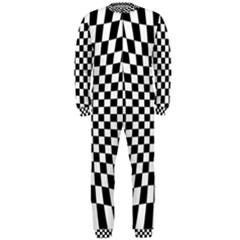 Illusion Checkerboard Black And White Pattern Onepiece Jumpsuit (men)  by Vaneshart