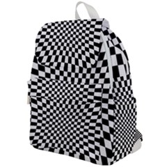 Illusion Checkerboard Black And White Pattern Top Flap Backpack by Vaneshart