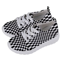 Illusion Checkerboard Black And White Pattern Kids  Lightweight Sports Shoes by Vaneshart