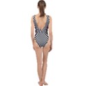 Illusion Checkerboard Black And White Pattern Center Cut Out Swimsuit View2