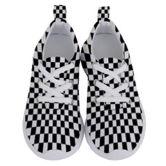 Illusion Checkerboard Black And White Pattern Running Shoes by Vaneshart