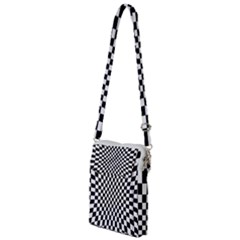 Illusion Checkerboard Black And White Pattern Multi Function Travel Bag by Vaneshart