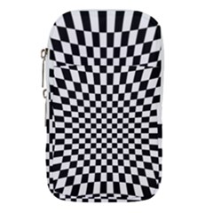 Illusion Checkerboard Black And White Pattern Waist Pouch (small)