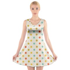 Polka Dots Dot Spots V-neck Sleeveless Dress by Vaneshart