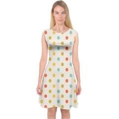 Polka Dots Dot Spots Capsleeve Midi Dress by Vaneshart