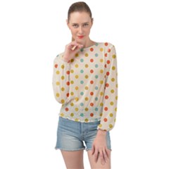 Polka Dots Dot Spots Banded Bottom Chiffon Top