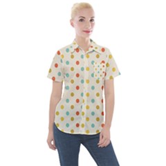 Polka Dots Dot Spots Women s Short Sleeve Pocket Shirt