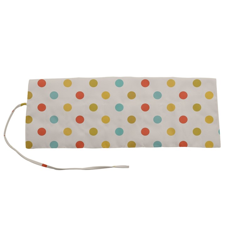 Polka Dots Dot Spots Roll Up Canvas Pencil Holder (S)