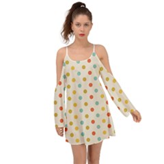 Polka Dots Dot Spots Kimono Sleeves Boho Dress