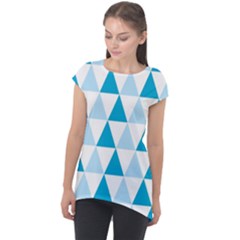 Abstract Modern Background Blue Cap Sleeve High Low Top by Vaneshart