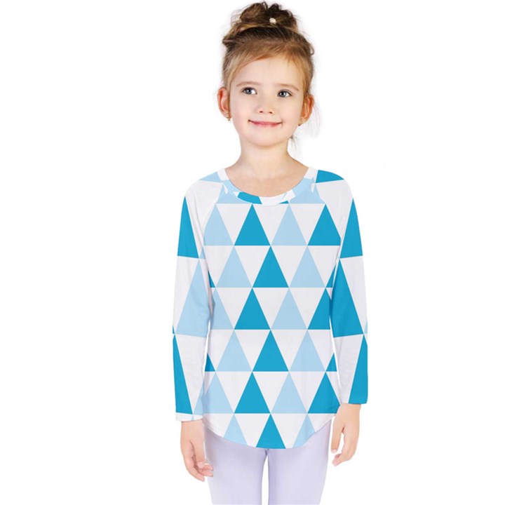 Abstract Modern Background Blue Kids  Long Sleeve Tee