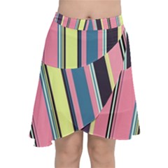 Stripes Colorful Wallpaper Seamless Chiffon Wrap Front Skirt by Vaneshart