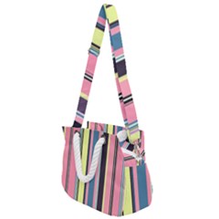 Stripes Colorful Wallpaper Seamless Rope Handles Shoulder Strap Bag