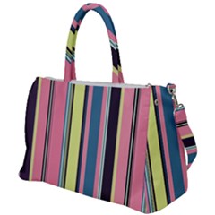 Stripes Colorful Wallpaper Seamless Duffel Travel Bag by Vaneshart