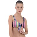 Stripes Colorful Wallpaper Seamless Front Tie Bikini Top View1