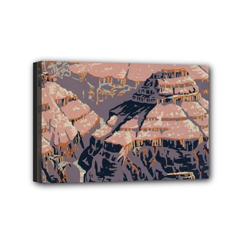 Vintage Travel Poster Grand Canyon Mini Canvas 6  X 4  (stretched) by Vaneshart