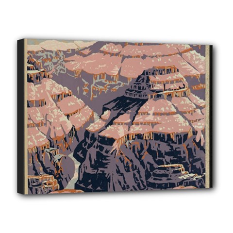 Vintage Travel Poster Grand Canyon Canvas 16  X 12  (stretched) by Vaneshart