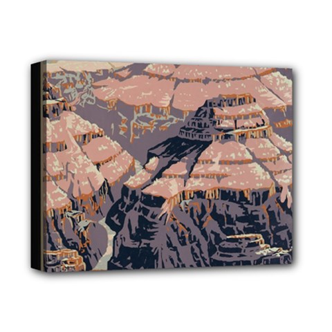 Vintage Travel Poster Grand Canyon Deluxe Canvas 14  X 11  (stretched) by Vaneshart