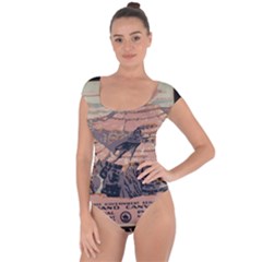 Vintage Travel Poster Grand Canyon Short Sleeve Leotard  by Vaneshart