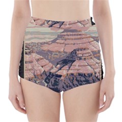 Vintage Travel Poster Grand Canyon High-waisted Bikini Bottoms by Vaneshart