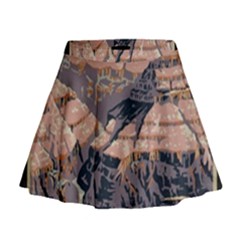 Vintage Travel Poster Grand Canyon Mini Flare Skirt by Vaneshart