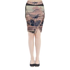 Vintage Travel Poster Grand Canyon Midi Wrap Pencil Skirt by Vaneshart