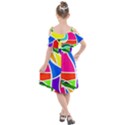 Abstract Background Kids  Cut Out Shoulders Chiffon Dress View2