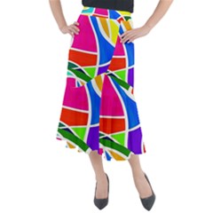 Abstract Background Midi Mermaid Skirt