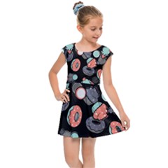 Seamless Sweets Background Kids  Cap Sleeve Dress by Vaneshart