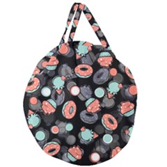 Seamless Sweets Background Giant Round Zipper Tote by Vaneshart