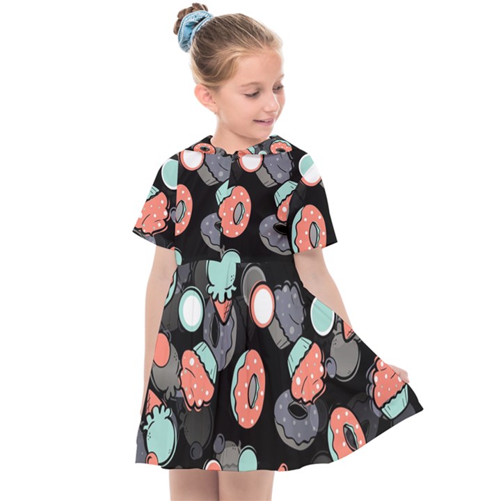 Seamless Sweets Background Kids  Sailor Dress