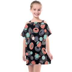 Seamless Sweets Background Kids  One Piece Chiffon Dress by Vaneshart