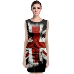 British Flag Sleeveless Velvet Midi Dress by Vaneshart