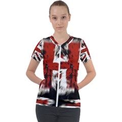 British Flag Short Sleeve Zip Up Jacket by Vaneshart