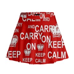 Keep Calm And Carry On Mini Flare Skirt by Vaneshart