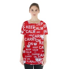 Keep Calm And Carry On Skirt Hem Sports Top by Vaneshart