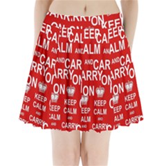 Keep Calm And Carry On Pleated Mini Skirt by Vaneshart