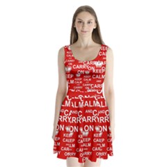 Keep Calm And Carry On Split Back Mini Dress  by Vaneshart