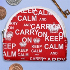 Keep Calm And Carry On Horseshoe Style Canvas Pouch by Vaneshart