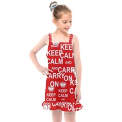 Keep Calm And Carry On Kids  Overall Dress by Vaneshart