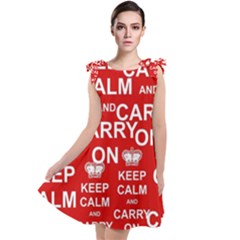 Keep Calm And Carry On Tie Up Tunic Dress by Vaneshart