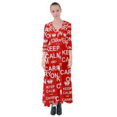 Keep Calm And Carry On Button Up Maxi Dress