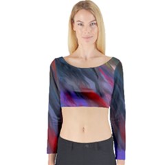 Abstract Paint Painting Watercolor Long Sleeve Crop Top