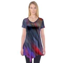 Abstract Paint Painting Watercolor Short Sleeve Tunic  by Vaneshart