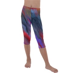 Abstract Paint Painting Watercolor Kids  Lightweight Velour Capri Leggings  by Vaneshart