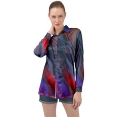 Abstract Paint Painting Watercolor Long Sleeve Satin Shirt